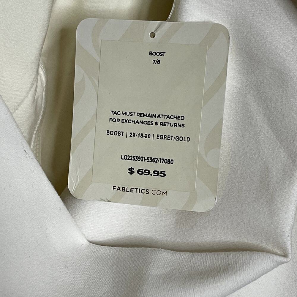 Fabletics Power Hold Egret/Gold White Boost Crop Leggings Size 2XL - Picture 9 of 10
